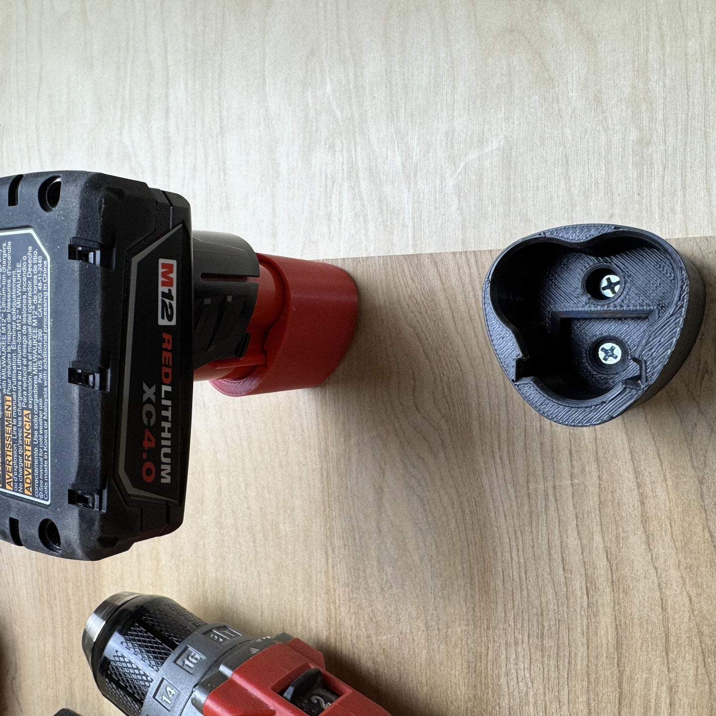 Milwaukee M12 Battery Holder Wall Mount Layer FabWorks