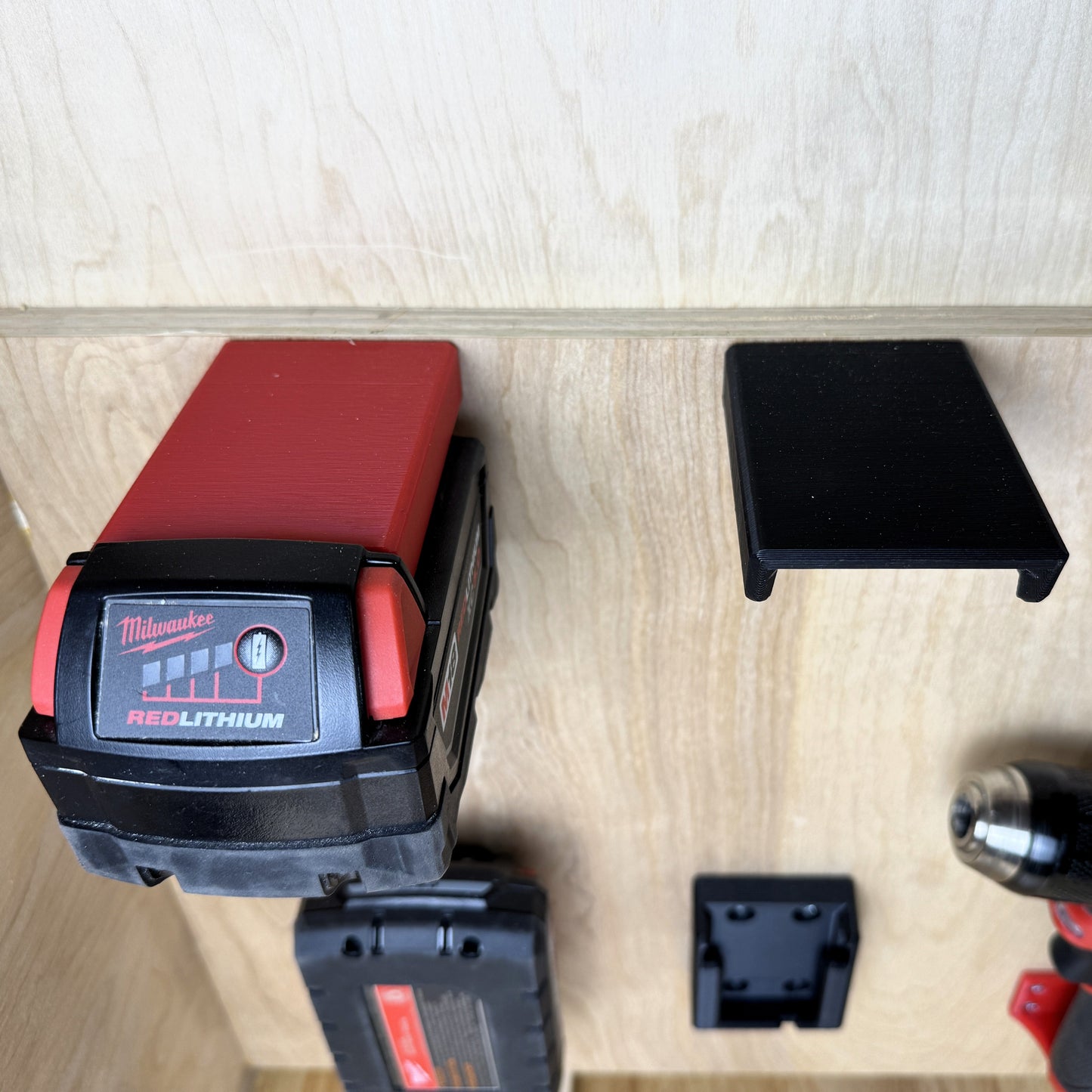 Milwaukee M18 Battery Mount | Horizontal Wall Holder Layer FabWorks